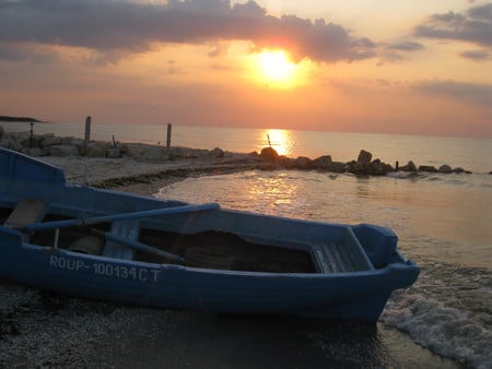 Something to remember - beach, romania, boat, landscape, sunshine, seaside