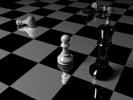 chess - loss, and, design, simple, king, black and white, black, vray, sport, chess, white, win, 3dmax, defeat