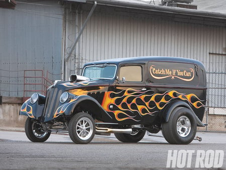 1933 Willys Sedan - flames, sedan, delivery, willys