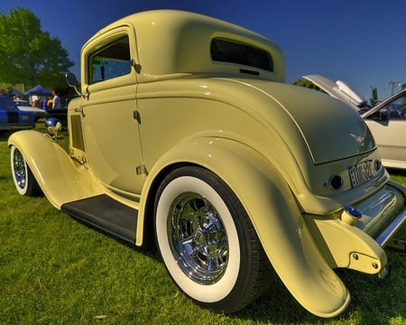 Ford hot rod - car show, yellow, car, vintage, hot rod, ford, old