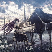 Luka Megurine Playing Piano