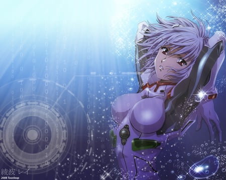 Neon Genesis Evangelion - neon genesis, rei, water, blue, neon, light, evangelion, rei ayanami, neon genesis evangelion