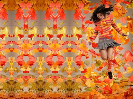 Enjoy autumn - leaves, autumn, cg, 3d