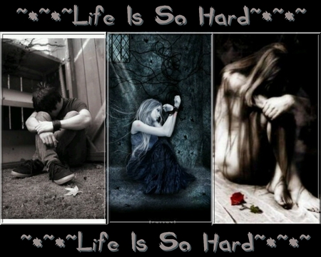 life is so hard - dark, cg, 3d, sad