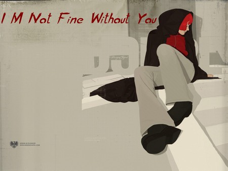 not fine without you - cg, 3d, sad, red