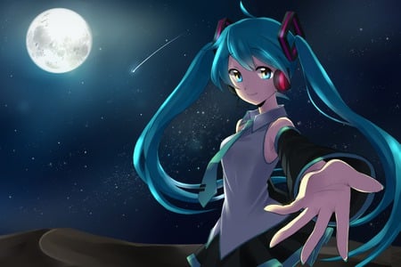 Hatsune Miku - vocaloid, anime, headphones, miku, hatsune miku