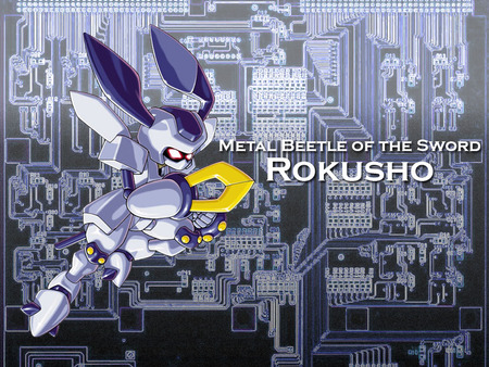 Rokusho - sword, metal, medabots, beetle