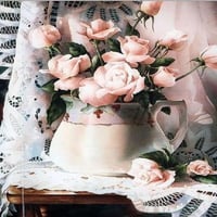 Pink Roses Still Life