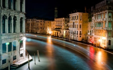 Venice - beauty, sky, italy, venice, peaceful, colorful, reflection, architecture, house, houses, night, italia, buildings, beautiful, city, colors, lights