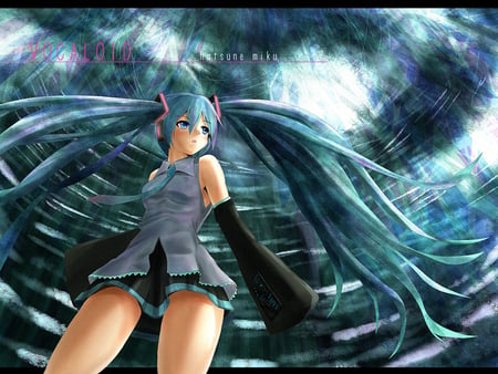 Hatsune Miku - vocaloid, anime, twintails, miku, aqua hair, hatsune miku