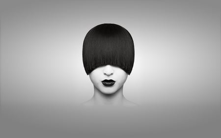 french style - cg, black, 3d, hair