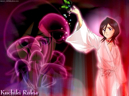 Rukia - anime, purple, girl, pink