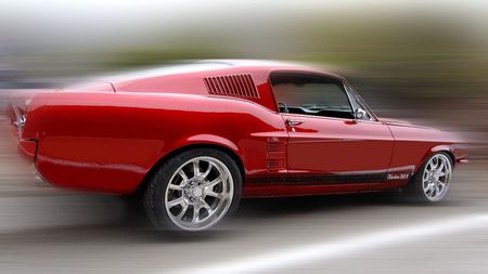 Mustang - red, ford, mustang, fastback