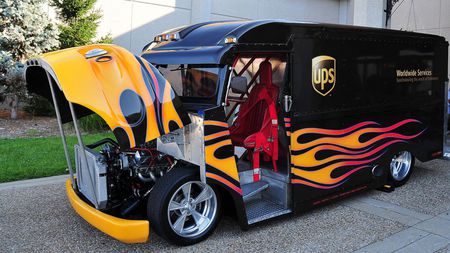 UPS - truck, flames, ups, custom