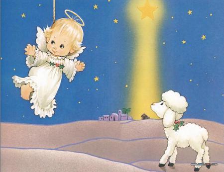 God among us - sheep, star, angel, jesus christ, god, christianity, christmas