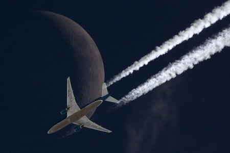 B777 (moonstrike) - moonstrike, jet, boeing, aircraft, moon, plane