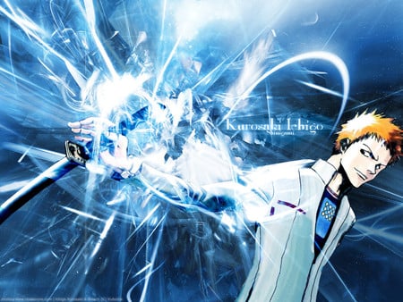 Ichigo - boy, anime, stuff, blue