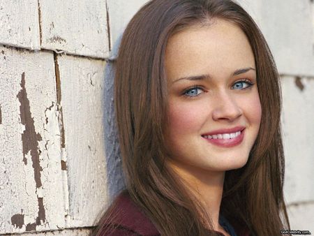 Alexis Bledel - dark hair, pretty, pretty smile, female, long hair, actress, blue eyes