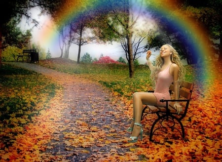 Mariah Carey - woman, women, rainbow, mariah carey, actress, ecstasy, people, music, sincer, nature, multicolor, beautiful, raimbow, public character