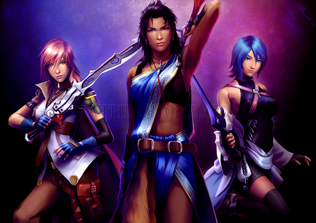 triple threat - girls, sexy, photoshop, fanart, finalfantasy