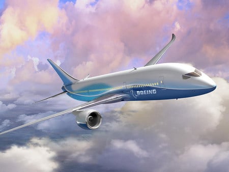 Boeing - clouds, aircraft, boeing, aerobus, plains, sky