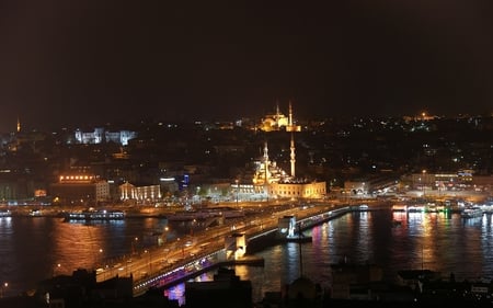 Eminonu district and to Galata bridge across Golden Horn from Galata tower - istanbul, galata, turkey, eminonu district, tower, golden horn, bridge