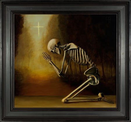 Frame a prayer - hope, frame, prayer, cross, death, light, dark