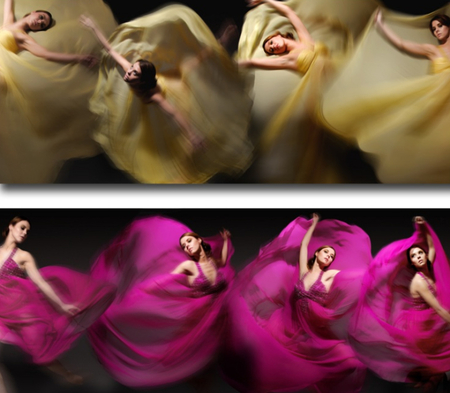 Dance of colors - yellow, woman, dress, colors, dance, pink