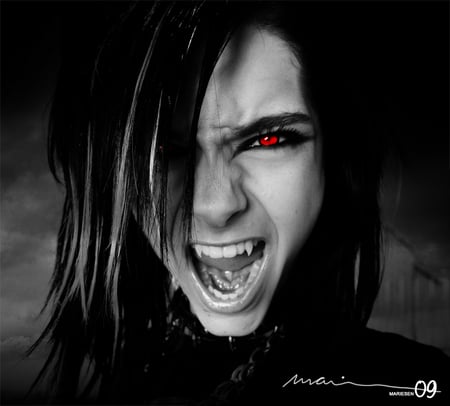 Vampire - girl, dark, red, bite, evil, gothic, vampire