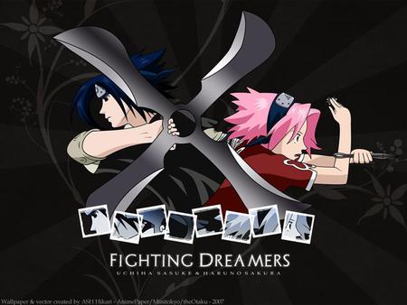 Sasuke & Sakura - anime, love, stuff, black