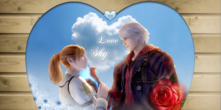 Love Sky - devil may cry 4, love, heart frame, sky