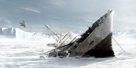 Half Life- Secrets of Borealis - ice, wreck, destroy, borealis, winter, ship, accident, life, secret, helicopter, white bear, half