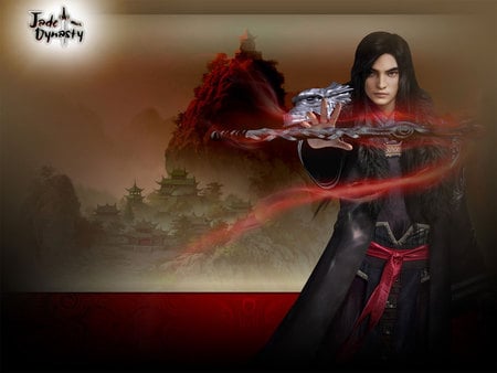 Jade Dinasty - dinasty, boy, warrior, black-long-hair, dark-hair, jade, man, whip