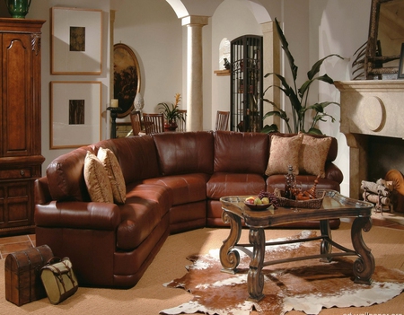 Warm and Cosy - sofa, rug, room, fireplace, chairs, plants, living room, furniture, cushions, lounge, table, mantle