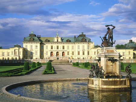 Royal Palace of Drottningholm, Stockholm - sweden, royalty, fountain, pond, grounds, residence, palace, castle