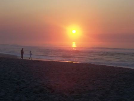 Sunset Walk - sunset, beach, beautiful, couples, ocean, walk