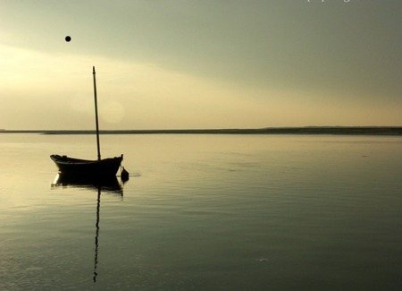 boat in a lake - nature, sky, lake, boat