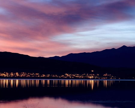 reflects - nature, lake, reflection, cool, night