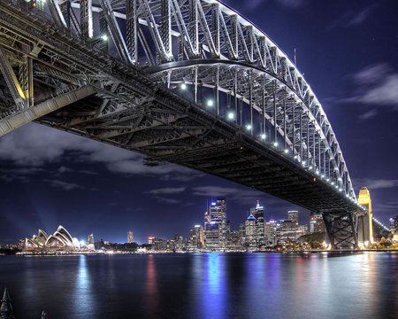 bridge - blue, london, night, cool, bridge