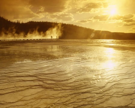 morning - water, lake, morning, light, sun