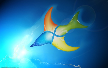 Windows vista - fish, windows, abstract, blue