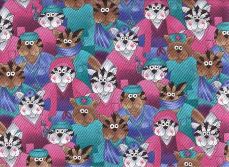 CATS AND DOGS - dogs, fabric, pink, cats