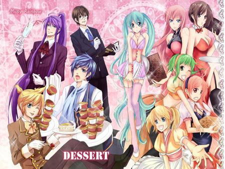 Vocaloid Party - gakupo, brown, kagamine len, pink, luka, rin, kaito, boys, nice, dessert, len, hot, thighhighs, megurine, virtual, colors, waitress, suits, girls, green, megurine luka, sexy, vocaloid, anime, yellow, meiko, twintail, dress, sweets, hatsune miku, group, aqua, kagamine rin, purple, red, idol, dress suits, skirt, kagamine, cool, miki, gumi, colorful, miku, awesome, diva, waiter, hatsune, vocaloids