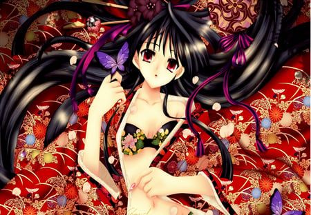 look at me - fanart, girl, cute, kimono, sexy