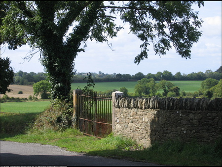 The wall in the green - landscape, tree, popular, arhitecture, green, places, walls, rural, gates