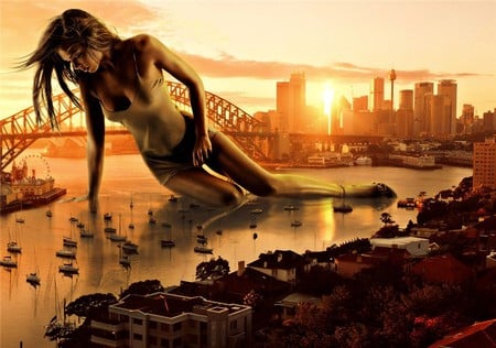 SUN KISSED SYDNEY - city, female, sydney, sun