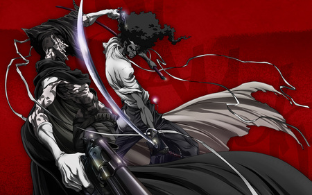 Afro Samurai - gun, afro, samurai, game, red, katana, afro samurai, anime, sword