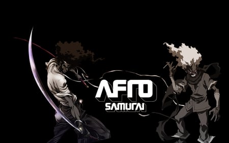 Afro Samurai - game, anime, sword, samurai, afro samurai, dark, black, red, afro, katana