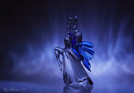 Blue Angel - art work, blue, beautiful, angel, glass figure