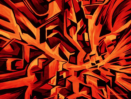 orange an black abstract - weird, abstract, black, orange